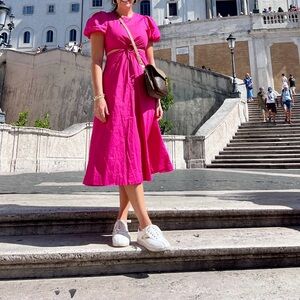 Hot Pink Midi Dress